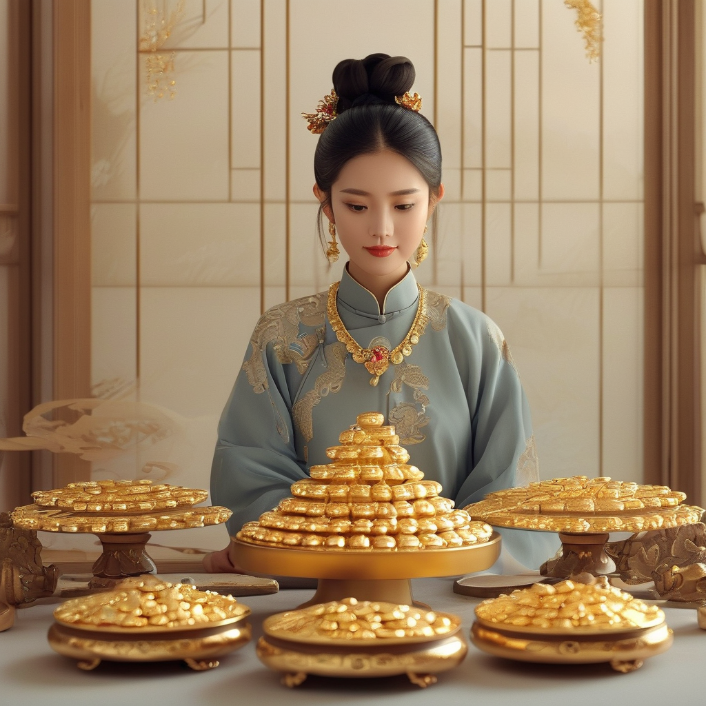 老铺黄金精致花丝镶嵌吊坠